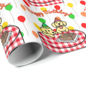 イエロー・ラブラドール・レトリーバーの子犬のハッピーバースデー ラッピングペーパー (ロールコーナー)