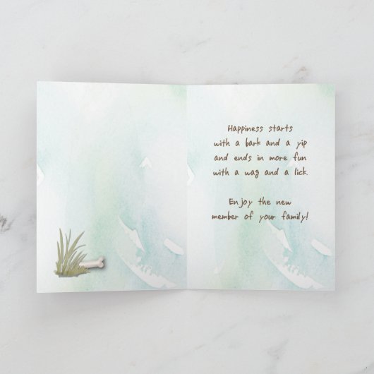 イエロー・ラブラドール・レトリーバーの新犬おめでとう カード (内部)