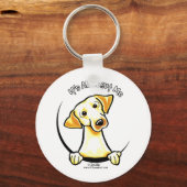 イエロー・ラブラドール・レトリーバーは私に関する キーホルダー (正面)