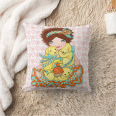 イエロー・ラブラドール・レトリーバーを持つハッピーバースデーの小犬のお母さん クッション (ブランケット)