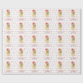 イエロー・ラブラドール・レトリーバーインサンタハットメリークリスマス ラッピングペーパー (フラット)