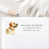 イエロー・ラブラドール・レトリーバーウォーターカラードッグ差出人住所ラベル ラベル (インサイチュ)