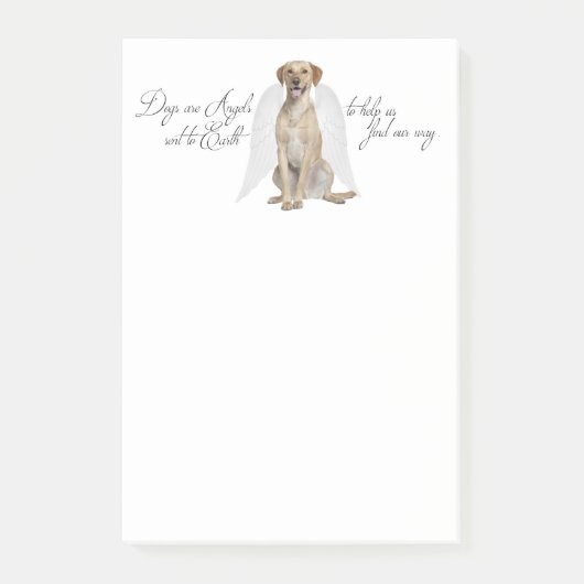 イエロー・ラブラドール・レトリーバーエンジェルポストイットノート ポストイット (正面)