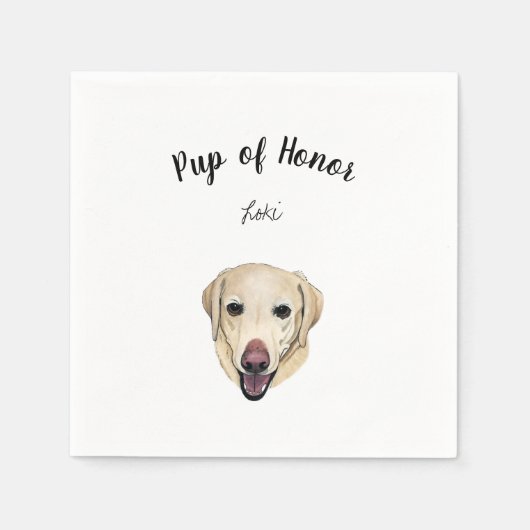 イエロー・ラブラドール・レトリーバーカクテルナプキンス スタンダードカクテルナプキン (正面)