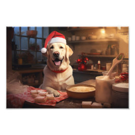 イエロー・ラブラドール・レトリーバークリスマスクッキーフェスティバルホリデイ フォトプリント