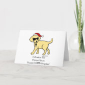 イエロー・ラブラドール・レトリーバークールマンガのクリスマス雪の森 シーズンカード (裏面)