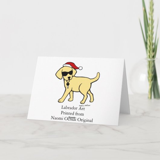 イエロー・ラブラドール・レトリーバークールマンガのクリスマス雪の森 シーズンカード (裏面)