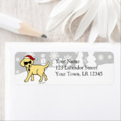 イエロー・ラブラドール・レトリーバークール漫画クリスマス ラベル (インサイチュ)