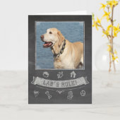 イエロー・ラブラドール・レトリーバーシャルボード誕生日カード カード (黄色い花)