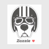 イエロー・ラブラドール・レトリーバードッグインヘルメット&ゴーグルビニールシール シール (シート)