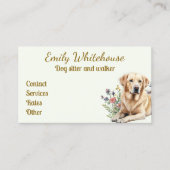 イエロー・ラブラドール・レトリーバードッグシッターの名刺 コーリングカード (正面)