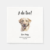 イエロー・ラブラドール・レトリーバード結婚ッグ スタンダードカクテルナプキン (正面)