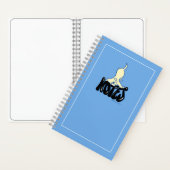 イエロー・ラブラドール・レトリーバーノートブルーカスタム ノートブック (内側)