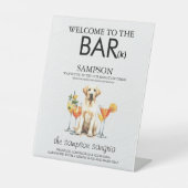 イエロー・ラブラドール・レトリーバーバー 台座サイン (正面)