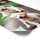 イエロー・ラブラドール・レトリーバーパピーサテン写真拡大 フォトプリント            (角)