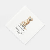 イエロー・ラブラドール・レトリーバーパーソナライズされたペット結婚のカクテル スタンダードランチョンナプキン (角)