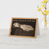 イエロー・ラブラドール・レトリーバーピットハスキーI恋しく思ユーカード カード (黄色い花)