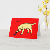 イエロー・ラブラドール・レトリーバーフレンドリー漫画ラブラドール カード (黄色い花)