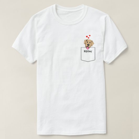 イエロー・ラブラドール・レトリーバーポケットパピー Tシャツ (デザイン正面)