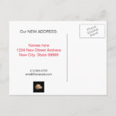 イエロー・ラブラドール・レトリーバーポートレートの新しいアドレス 案内ポストカード (裏面)