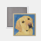 イエロー・ラブラドール・レトリーバーマグネット – "川" マグネット (正面/裏面)