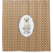 イエロー・ラブラドール・レトリーバーママラブラドールリトリエバーママかわいいドッグママ シャワーカーテン (正面)