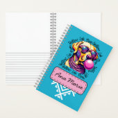 イエロー・ラブラドール・レトリーバーマムバブルガムトレンディーラブラドールママ ノートブック (内側)