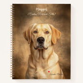 イエロー・ラブラドール・レトリーバーラブラドールリトリパーソナライズされたーバ ノートブック (正面)