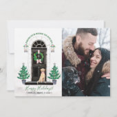 イエロー・ラブラドール・レトリーバーラブラドールレトリエバーホリデーフォトカード 招待状 (正面)