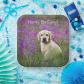 イエロー・ラブラドール・レトリーバー子犬 ペーパープレート (パーティー)