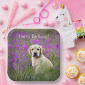 イエロー・ラブラドール・レトリーバー子犬 ペーパープレート (パーティー)