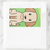 イエロー・ラブラドール・レトリーバー漫画 長方形シール (バッグ)