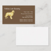 イエロー・ラブラドール・レトリーバー犬の品種 名刺 (正面/裏面)