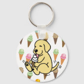 イエロー・ラブラドール・レトリーバー舐めアイスクリーム キーホルダー (正面)