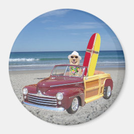 イエロー・ラブラドール・レトリーバー運転ウディー マグネット