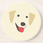イエロー・ラブラドール・レトリーバー顔 コースター (正面)