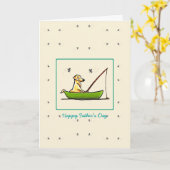 イエロー・ラブラドール・レトリーバー魚釣りカード(父親のパパ用) カード (黄色い花)