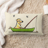 イエロー・ラブラドール・レトリーバー魚釣り ランバークッション (ブランケット)