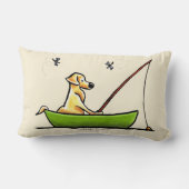 イエロー・ラブラドール・レトリーバー魚釣り ランバークッション (裏面)