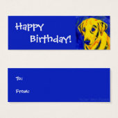 イエロー・ラブラドール・レトリーバー – ギフトラベル- "Archie" (正面&裏面)