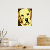 イエロー・ラブラドール・レトリーバー ポスター (キッチン)
