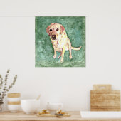 イエロー・ラブラドール・レトリーバー ポスター (キッチン)