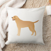 イエロー・ラブラドール・レトリーバー-ラブラドールリトリーバがシルエットを作り出す クッション (ブランケット)