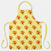 イエロー&レッドウォーターリリーデザイン エプロン (正面)