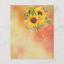 イエロー&レッドサンフラワースクラップブック紙