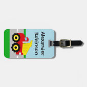 イエロー/レッドボーイズ小型トラック建築 ラゲッジタグ (正面横)