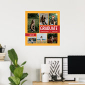 イエロー&レッド6写真卒業ポスター ポスター (ホームオフィス)