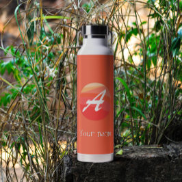 イエロー レッド オレンジ モノグラムイニシャル A ウォーターボトル