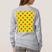 イエロー レッド グリーン 水玉 デザイン Tシャツ (裏面)
