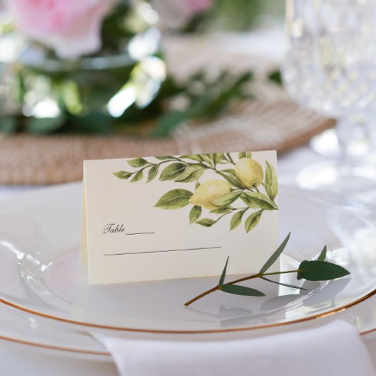 イエロー |レモン葉ズエレガントな結婚式 名刺